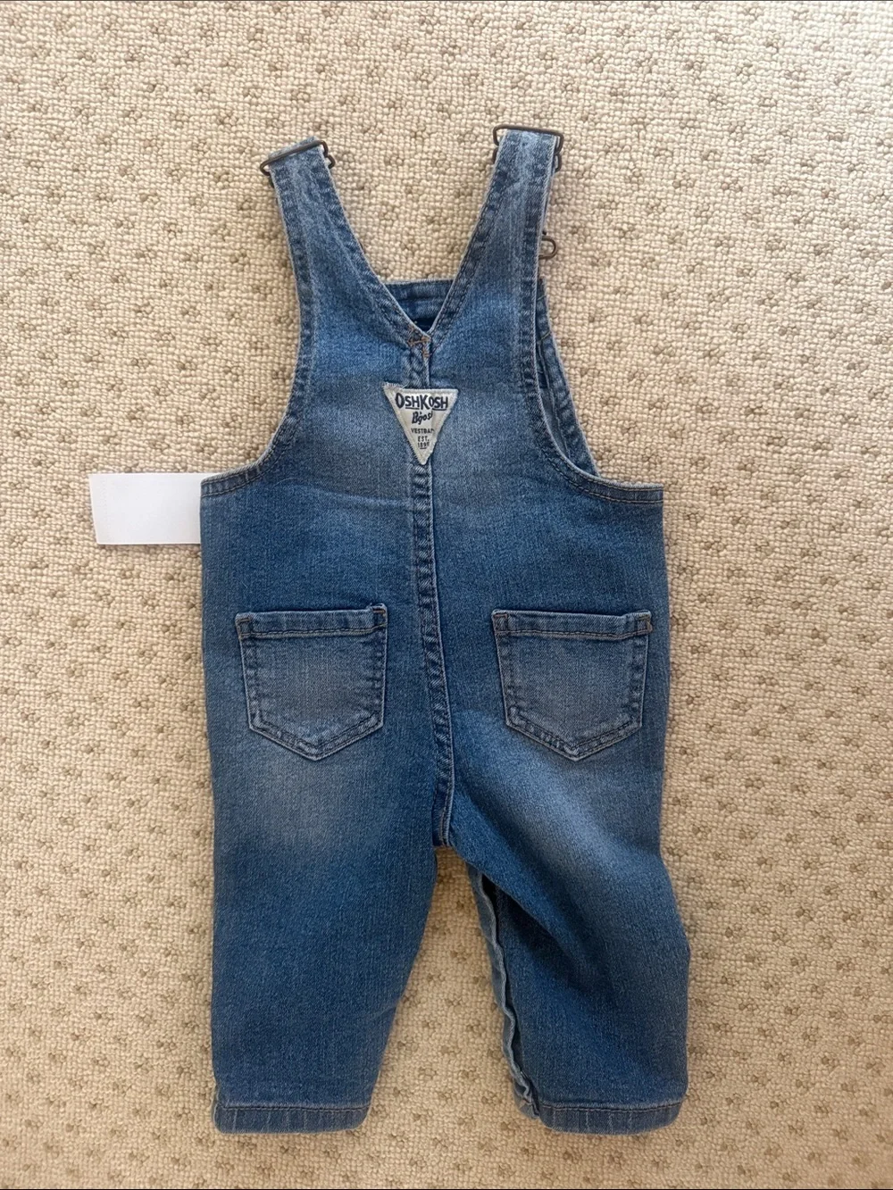 OshKosh B'gosh Girls Denim Overalls with Floral Embroidery, size 6 months, NWT